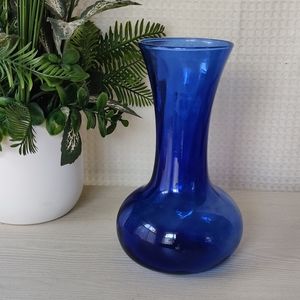 Vintage Indiana Glass "Illusions" Vase Cobalt Blue